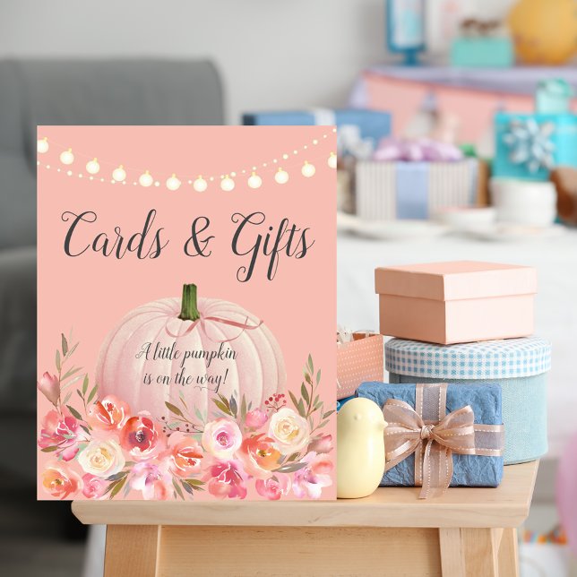 Elegant Rose Gold Pumpkin Baby Shower Poster (Creator Uploaded)