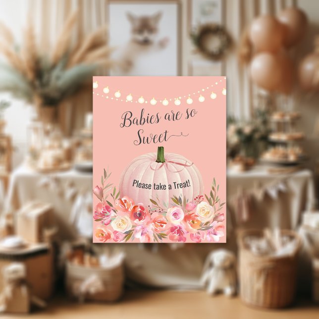 Elegant Rose Gold Pumpkin Baby Shower Treat Poster (Creator Uploaded)