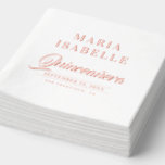 Elegant Rose Gold Quinceanera Birthday Party Foil Napkins<br><div class="desc">Elegant Rose Gold Quinceanera Birthday Party Foil Napkins</div>
