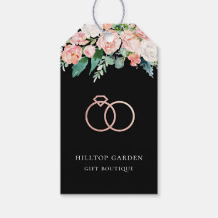 Elegant Rose Gold Rings Floral Price Tags