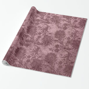 Elegant rose gold royal damask floral pattern wrapping paper