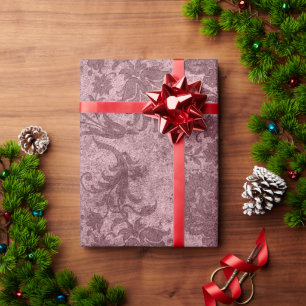 Elegant rose gold royal damask floral pattern wrapping paper