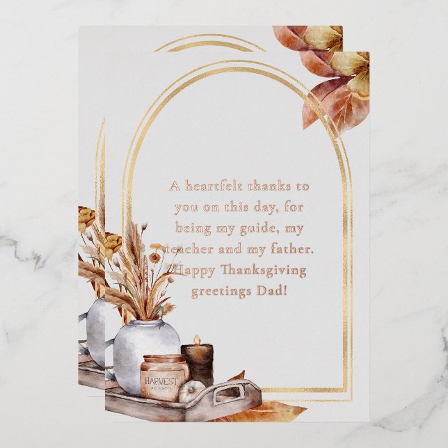 Elegant Rose Gold Script Harvest Home Décor Items (Front/Back)