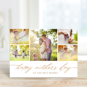 Elegant Rose Gold Script Mother's Day Photo Card