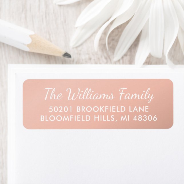Elegant Rose Gold Script Return Address (Insitu)