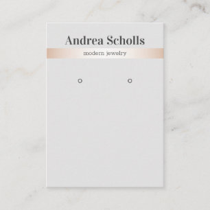 Elegant Rose Gold Silver Jewellery Earring Display Business Card