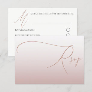 Elegant Rose Gold Simple RSVP Wedding Card