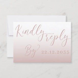 Elegant Rose Gold Simple RSVP Wedding Card