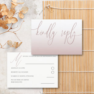 Elegant Rose Gold Simple RSVP Wedding Card