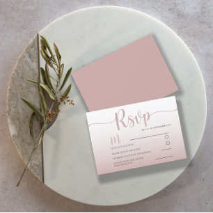 Elegant Rose Gold Simple RSVP Wedding Card