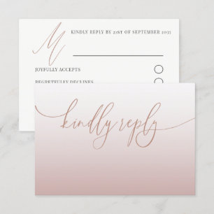 Elegant Rose Gold Simple RSVP Wedding Card
