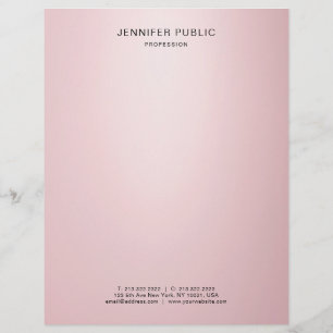 Elegant Rose Gold Simple Template Modern Trendy Custom Letterhead