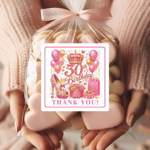 Elegant Rose Gold Sparkle 30th Birthday Stickers