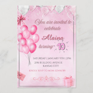 Elegant Rose Gold Sparkle Birthday Invitation 