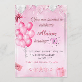Elegant Rose Gold Sparkle Birthday Invitation