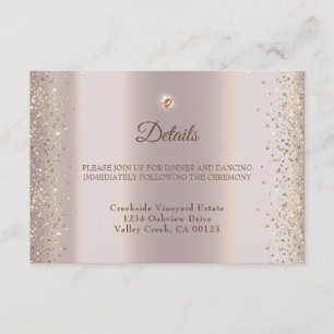 Elegant Rose Gold Sparkle Glitter Foil Enclosure Card