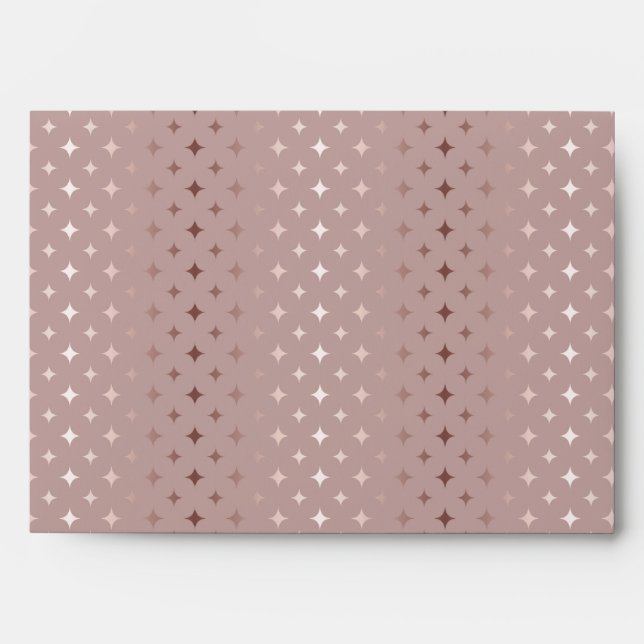 Elegant Rose Gold Sparkle Star Pattern Invitation  Envelope (Front)