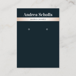 Elegant Rose Gold Striped Jewellery Earring Displa Business Card