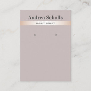 Elegant Rose Gold Striped Jewellery Earring Displa Business Card