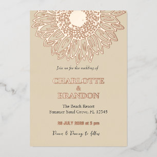 Elegant Rose Gold Sunflower Wedding