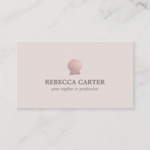 Elegant ROSE Gold Tropical Seashell Beach Coastal Business Card