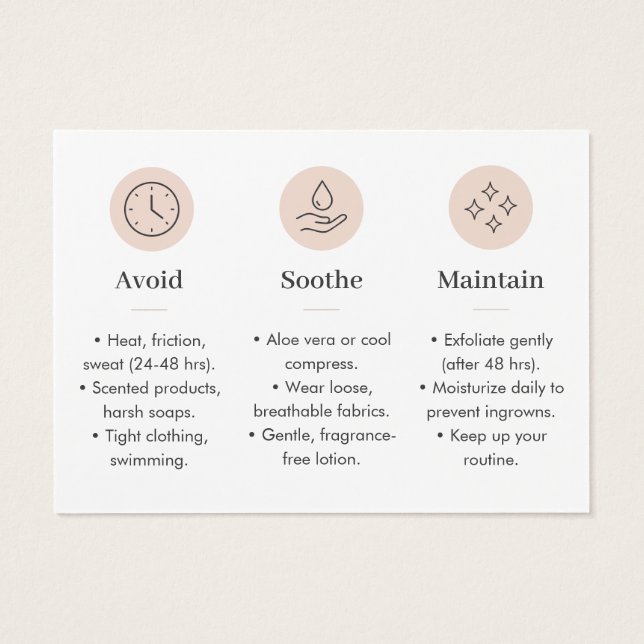 Elegant Rose Gold Waxing Aftercare Guide (Back)