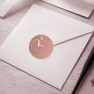 Elegant Rose Gold Wedding Envelope Seals