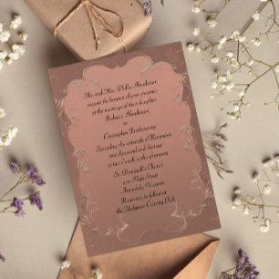 Elegant Rose Gold Wedding Invitation