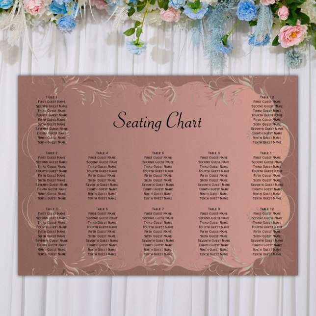 Elegant Rose Gold Wedding Reception Seating Chart (Creator Uploaded)