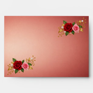 Elegant Rose & Gold Wedding Rings Rose Gold Envelo Envelope