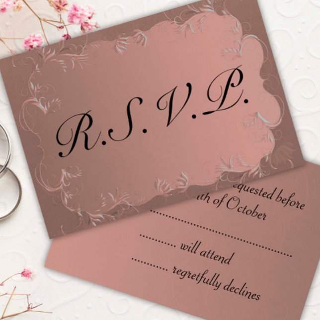 Elegant Rose Gold Wedding RSVP (Creator Uploaded)