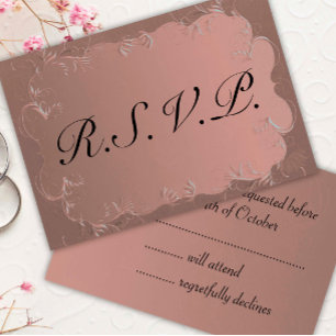 Elegant Rose Gold Wedding RSVP Card