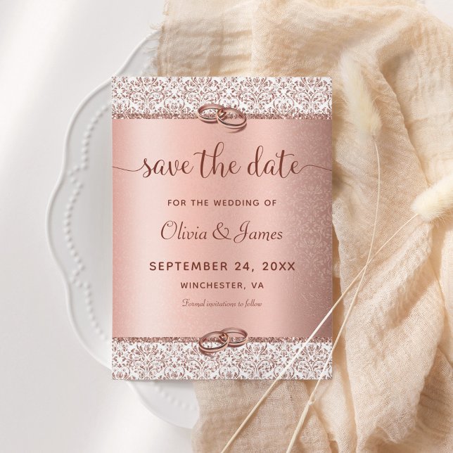 Elegant Rose Gold Wedding  Save The Date (Creator Uploaded)