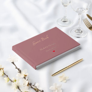 Elegant Rose Gold Weddings Anniversary Keepsake Guest Book