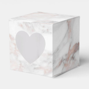 Elegant Rose Gold White Marble Template Custom Favour Box