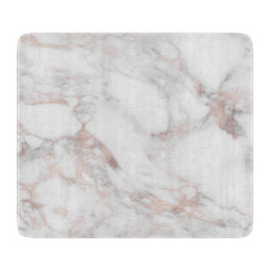 Elegant Rose Gold White Marble Template Trendy Cutting Board