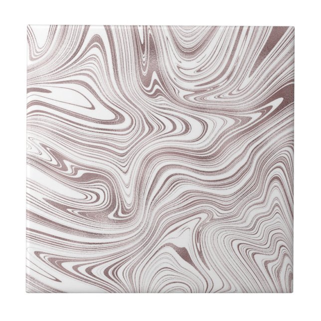 Elegant Rose Gold White Marble Tile (Front)