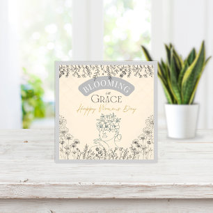 Elegant Rose Hair Bloom in Grace Women's Day Peach Card
