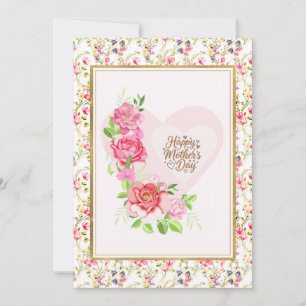 Elegant Rose Heart Happy Mother’s Day Card