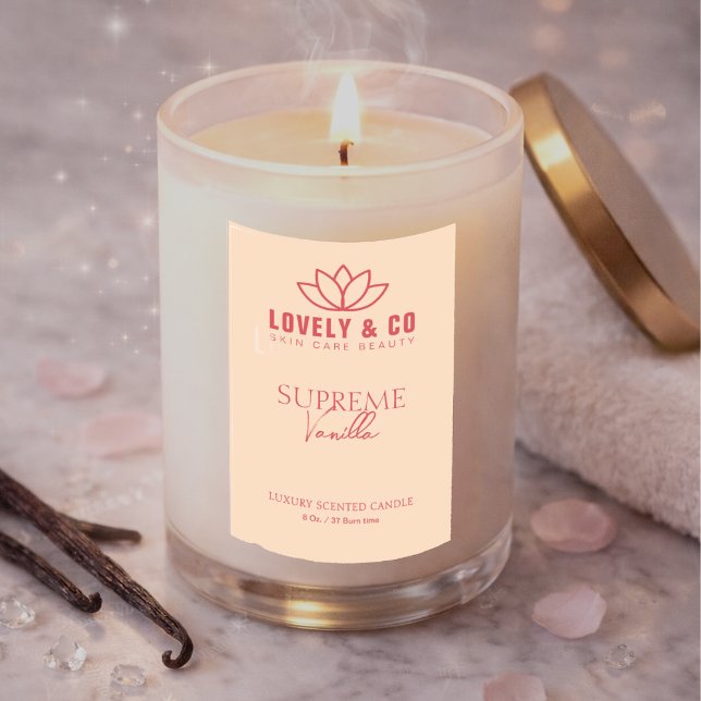 Elegant Rose & Ivory Candle Product Label  (Creator Uploaded)