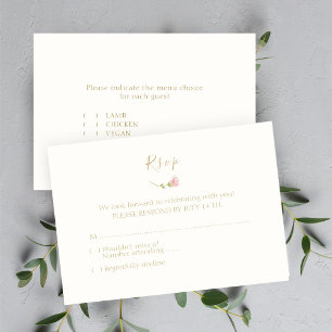 Elegant Rose & Ivory RSVP & Menu Response Card