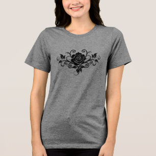 Elegant Rose Mark Tri-Blend Shirt for Everyday Wea