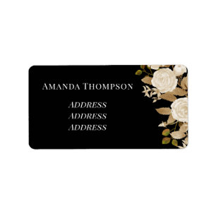 Elegant Rose Monogram Black Label
