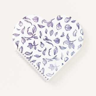 Elegant Rose Petal Line Art Pattern Notebook