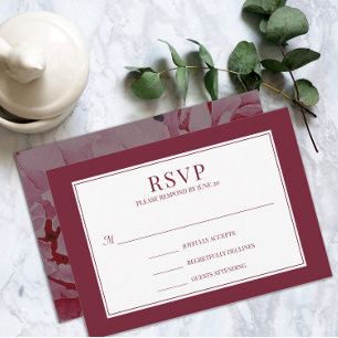 Elegant Rose Pink Romantic Wedding RSVP Card