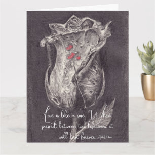 Elegant Rose Quote Valentine Holiday Card