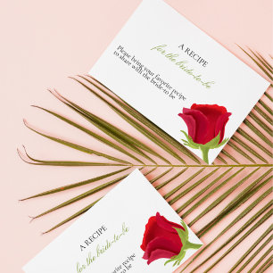 Elegant Rose Recipe for the bride to be Enclosure Card