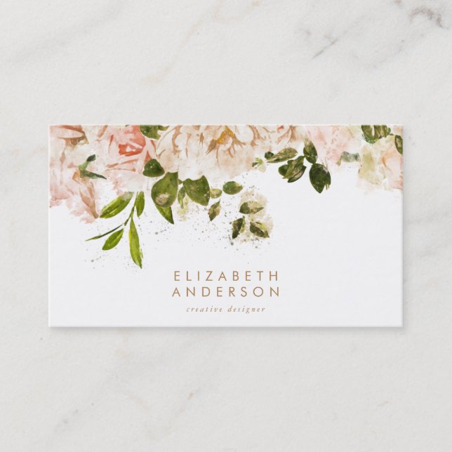 Elegant Rose Romance Business Card (Front)