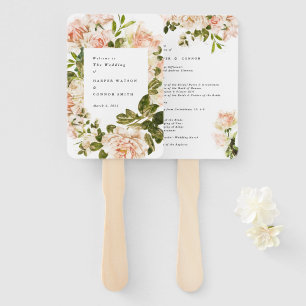 Elegant Rose Romance Wedding Hand Fan