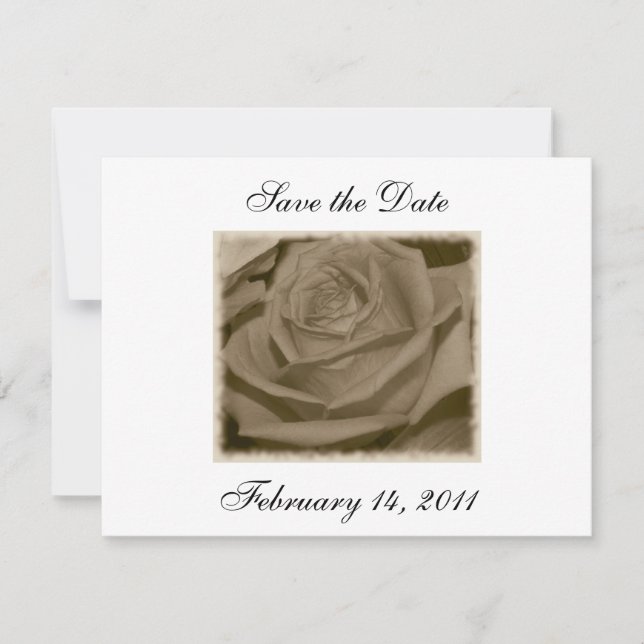 Elegant Rose Save The Date (Front)